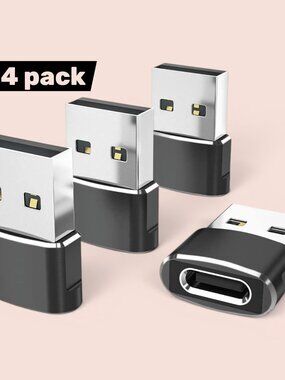 USB C To USB A Adapter, Car, Computer, iPhone iWatch iPad, Galaxy ~ 4 Pack